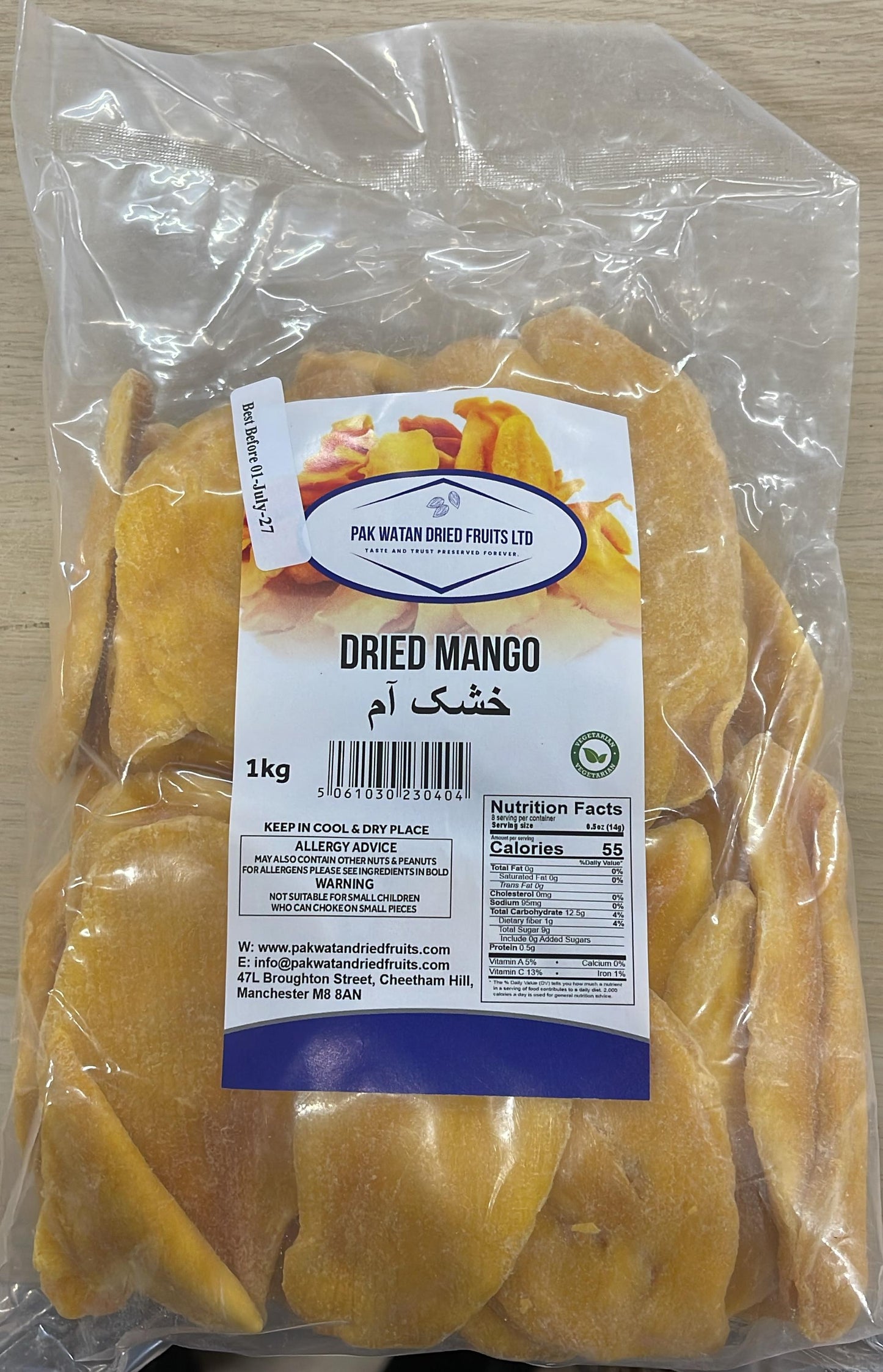Mango deshidratado extra bajo en azúcar