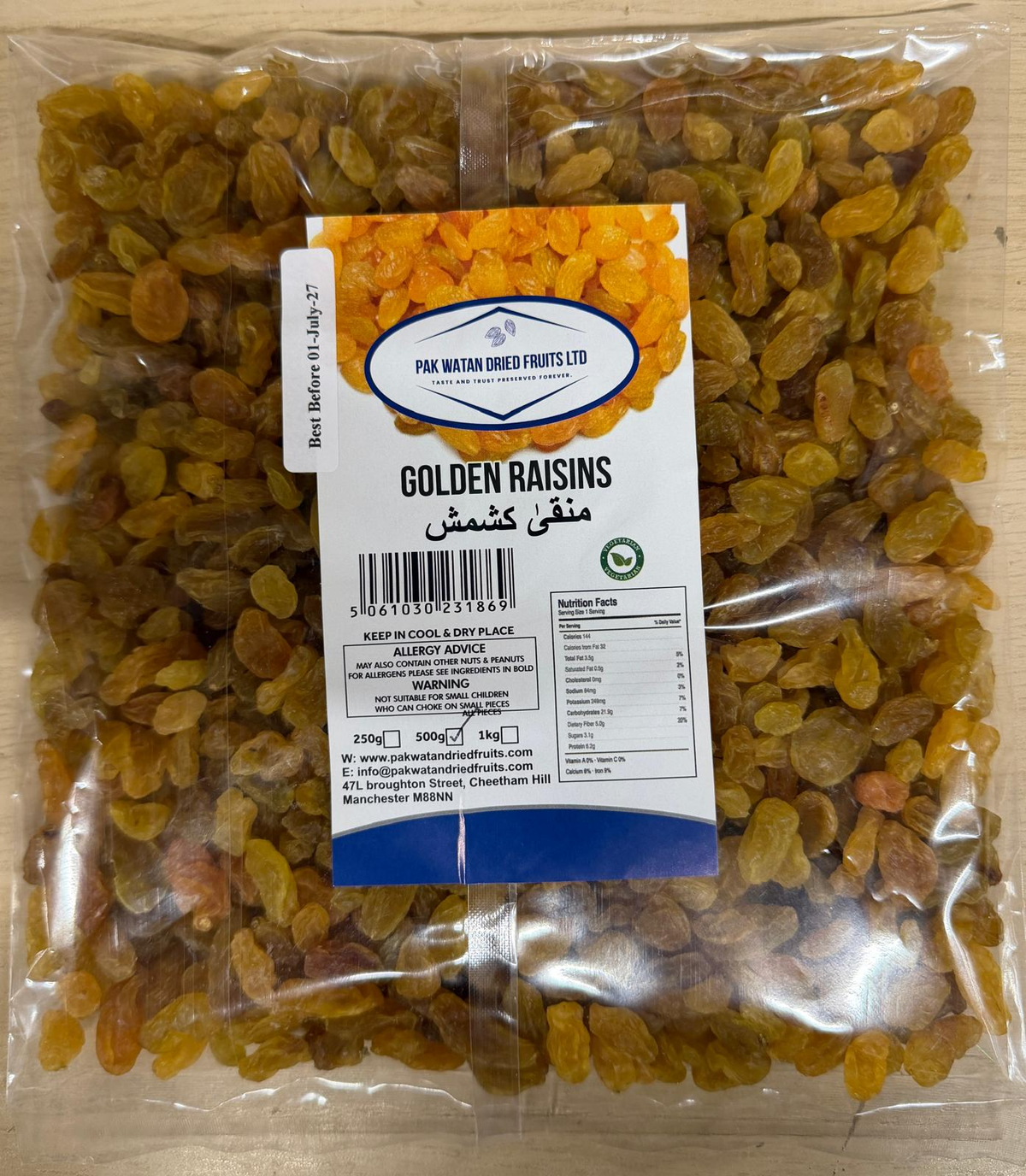 Golden Raisins - Sundried golden raisins