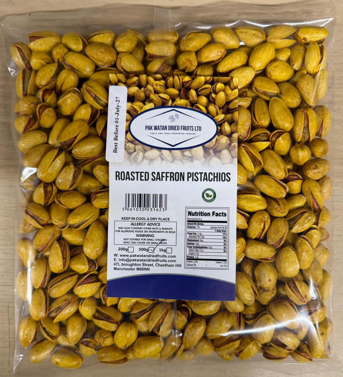 Roasted Saffron Pistachios – Flavoured Crunchy Pistachio Nuts Snack