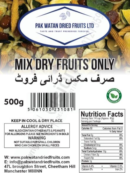 Mixed Dried Fruits Only