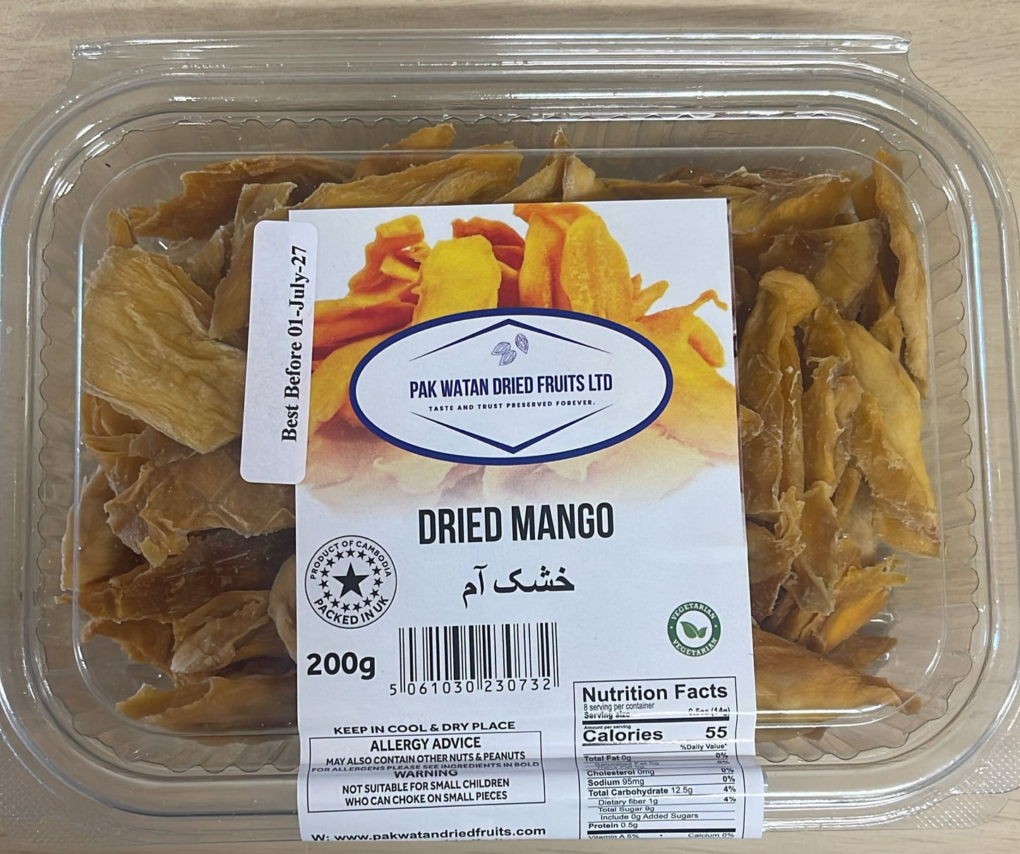 Dried Mango (No Added Sugar) - dried mango unsweetened- Dried mango snacks