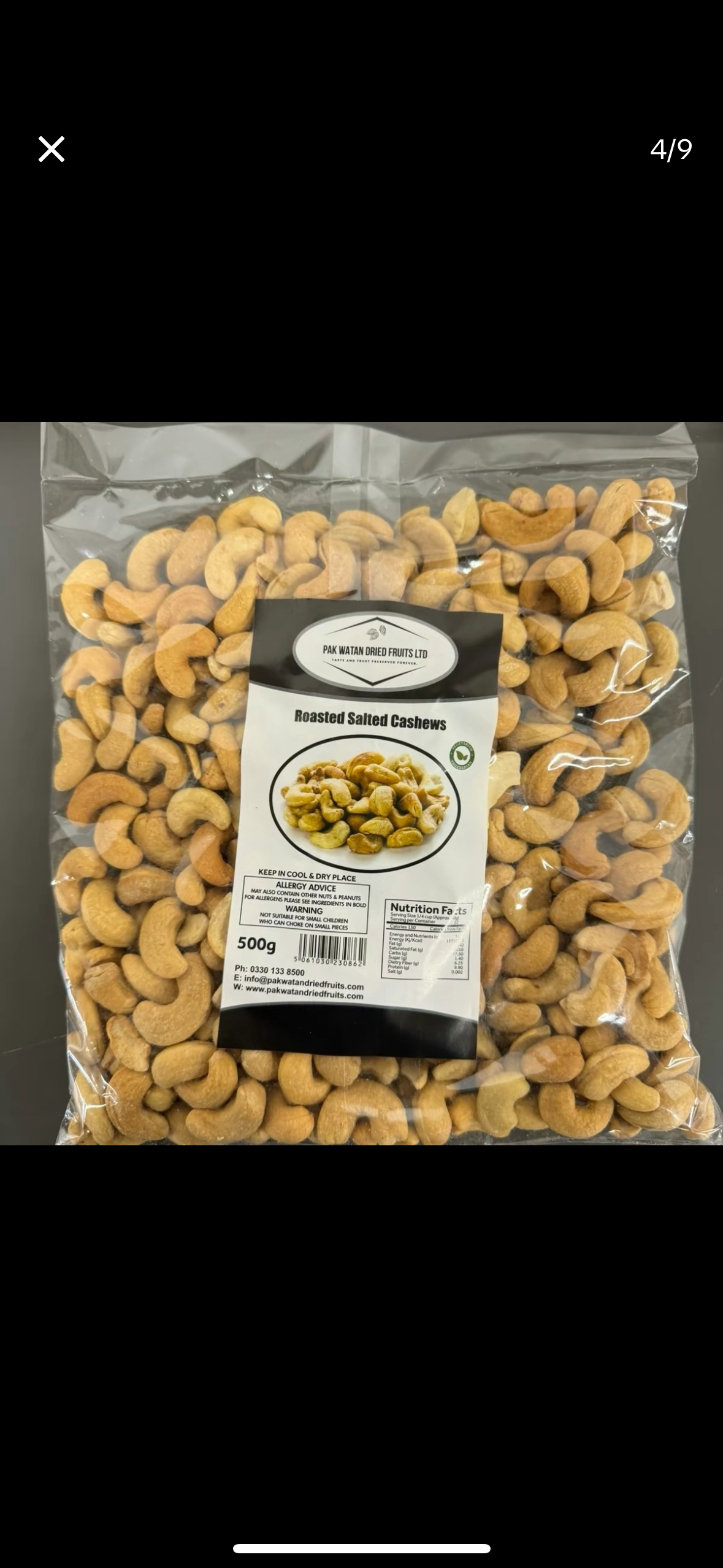 Roasted and salted cashews