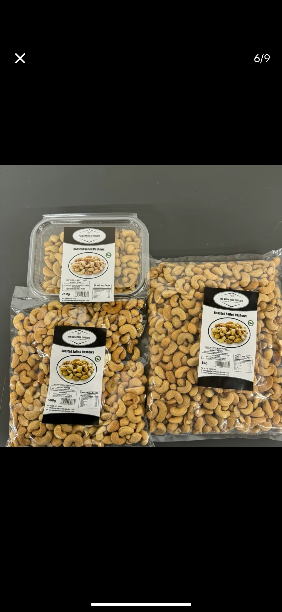 Roasted and salted cashews