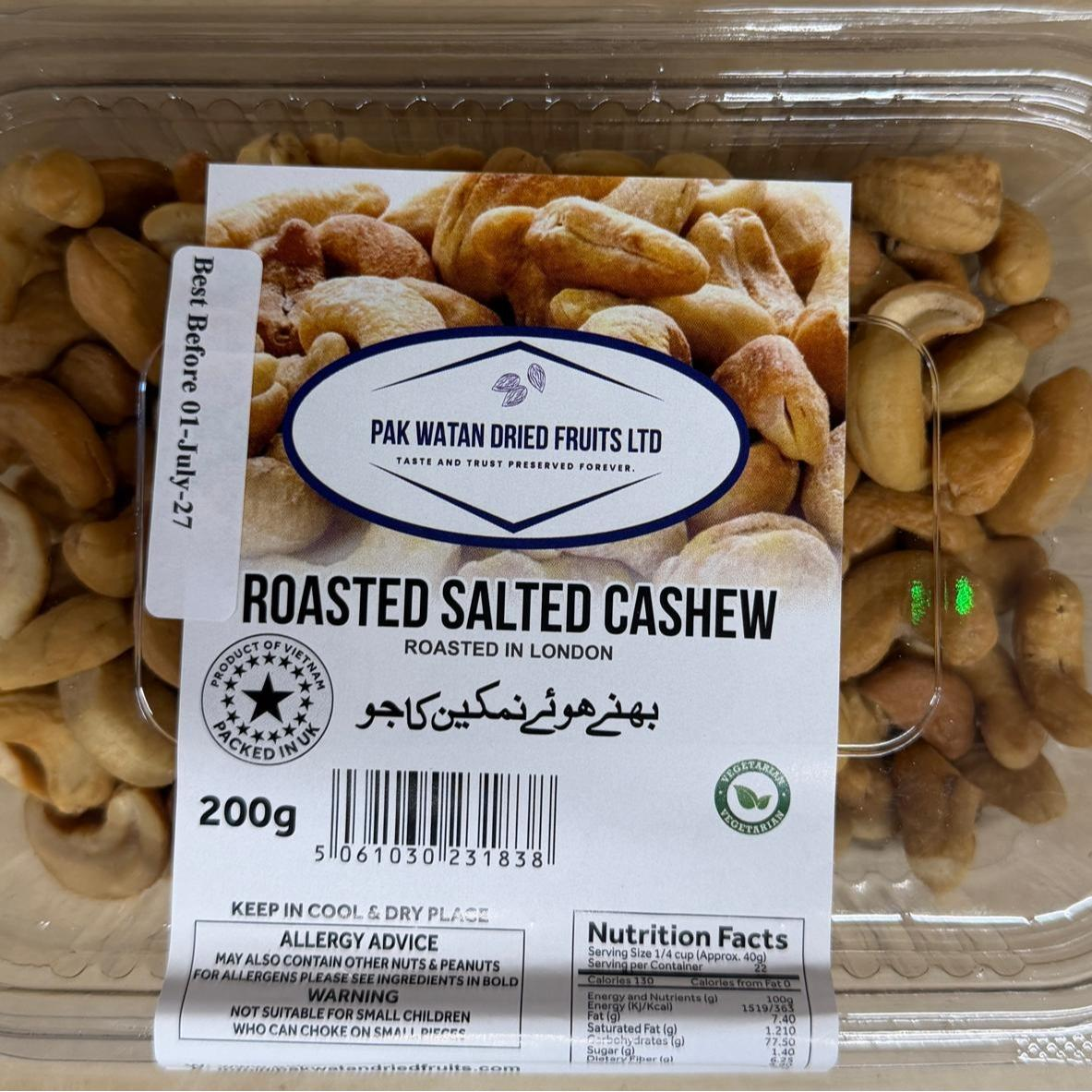 Roasted and salted cashews