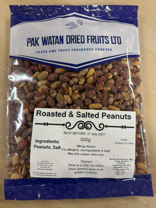 Roasted & Salted Peanuts 500g – Crunchy Snack